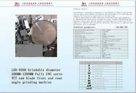 Máquina CNC para moagem TCT Saw Blade TCT Saw Blade Moagem LDX-020B