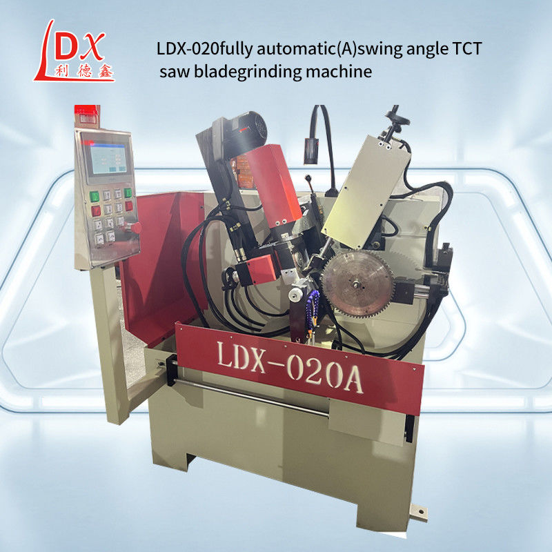 LDX-026A Máquina de moagem por ângulo dianteiro e traseiro de lâmina de serra totalmente automática para trabalhos de madeira